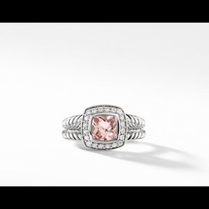 Petite Albion Ring Pink Stone and Diamonds